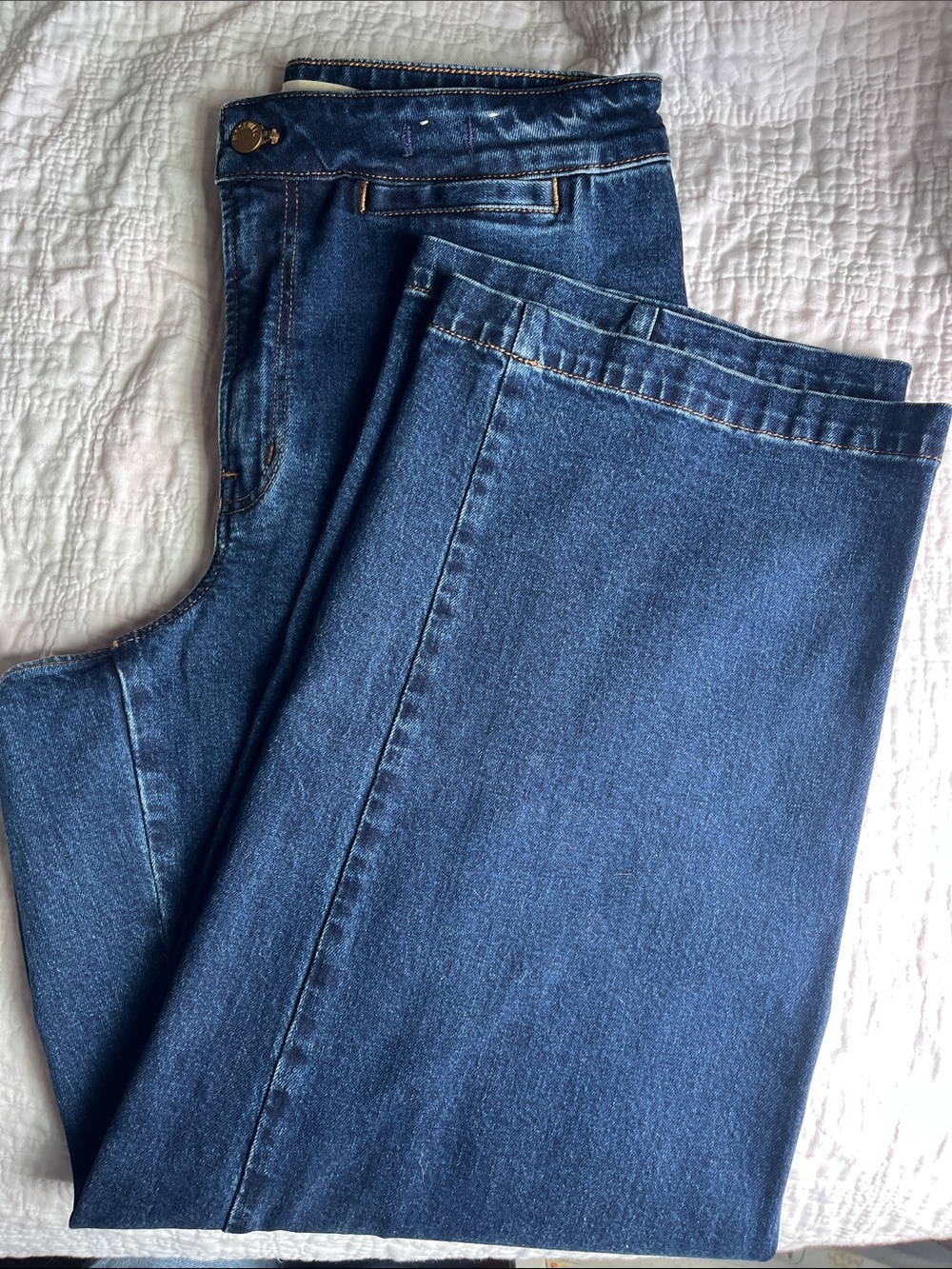 Madewell Emmett Curvy Dark Blue Wide-Leg Jeans